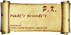 Pekár Kristóf névjegykártya
