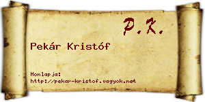 Pekár Kristóf névjegykártya