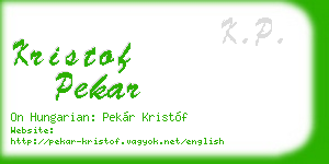 kristof pekar business card